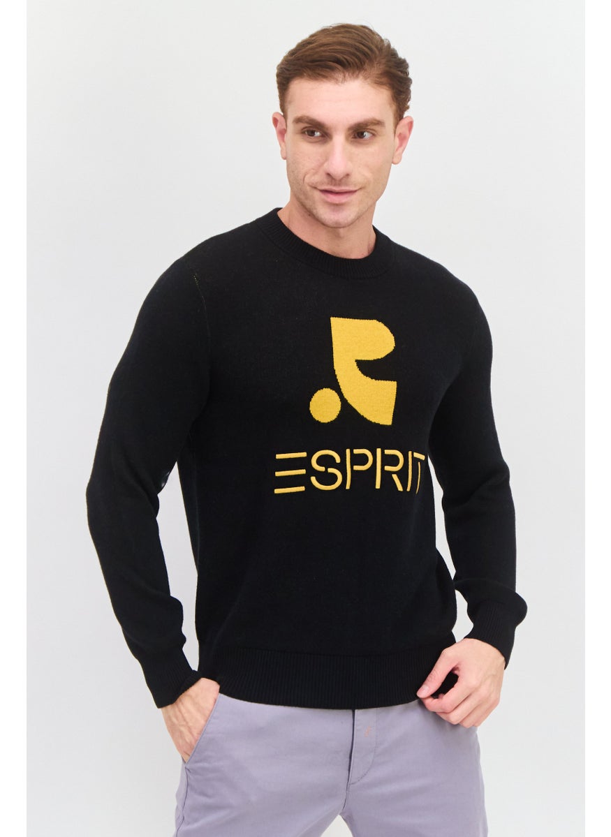 Esprit x Rest and Recreation Men Crew Neck Brand Logo Sweater, Black Combo  - Image 1