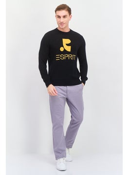 Esprit x Rest and Recreation Men Crew Neck Brand Logo Sweater, Black Combo  - Image 4