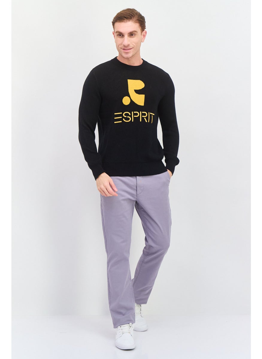 Esprit x Rest and Recreation Men Crew Neck Brand Logo Sweater, Black Combo  - Image 4