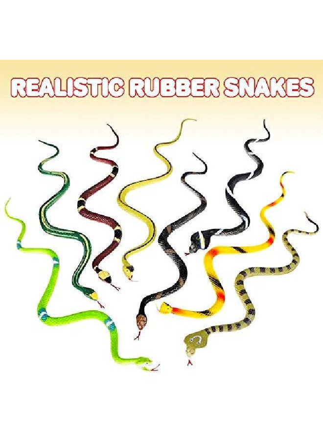 ArtCreativity - Realistic Rainforest Rubber Snake Toys Pack Of 12 14 Inches Long Real Look Scales Reptile Birthday Party Favors Fake Prank Prop Gift Idea For Boys And Girls - Image 1