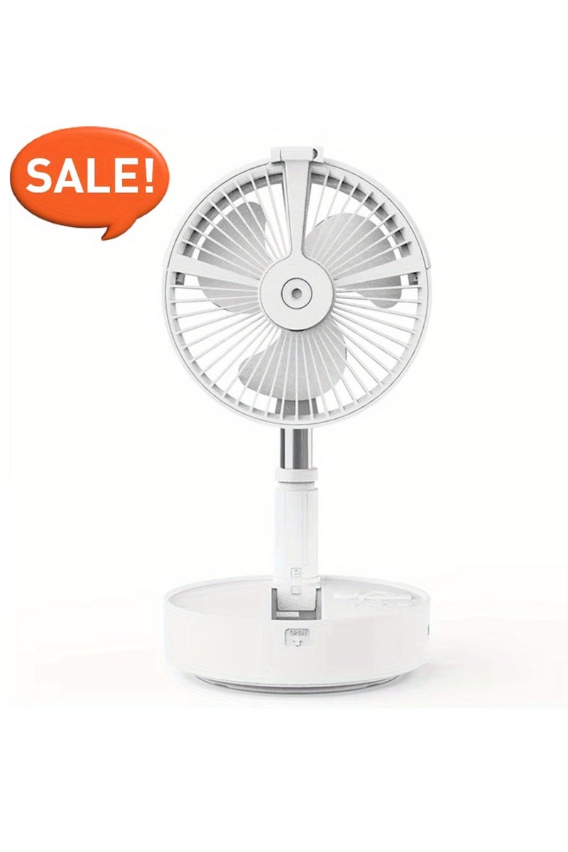 MIXSNOW Hot selling folding telescopic fan shaking head portable USB charging mini desk floor mobile power humidification spray fan - Image 1