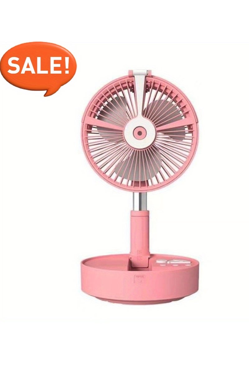 MIXSNOW Hot selling folding telescopic fan shaking head portable USB charging mini desk floor mobile power humidification spray fan - Image 2