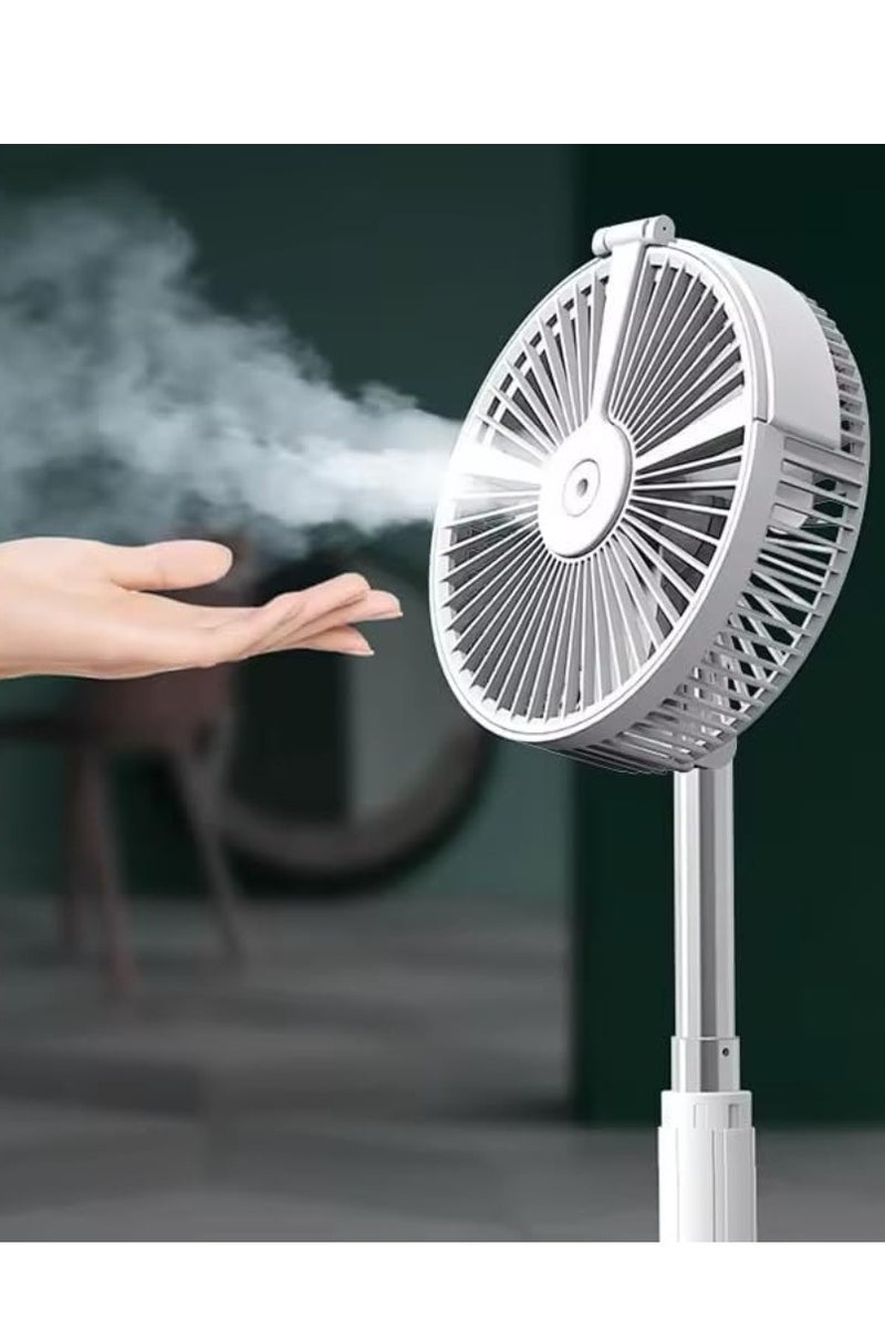 MIXSNOW Hot selling folding telescopic fan shaking head portable USB charging mini desk floor mobile power humidification spray fan - Image 4