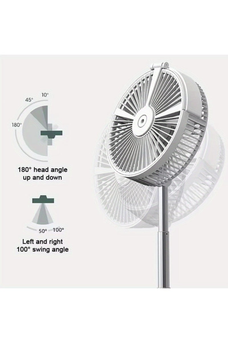 MIXSNOW Hot selling folding telescopic fan shaking head portable USB charging mini desk floor mobile power humidification spray fan - Image 5