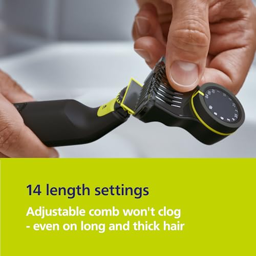Norelco Philips Norelco OneBlade Pro 360 Face + Body, Electric Shaver, Beard Trimmer and Body Groomer, with 360 Blade Technology, 14-Length Precision Comb, Body Kit, Soft Pouch, Model QP6542/70 - Image 5