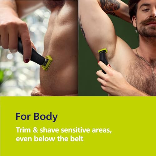 Norelco Philips Norelco OneBlade Pro 360 Face + Body, Electric Shaver, Beard Trimmer and Body Groomer, with 360 Blade Technology, 14-Length Precision Comb, Body Kit, Soft Pouch, Model QP6542/70 - Image 3