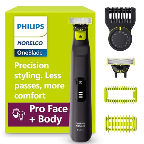 Norelco Philips Norelco OneBlade Pro 360 Face + Body, Electric Shaver, Beard Trimmer and Body Groomer, with 360 Blade Technology, 14-Length Precision Comb, Body Kit, Soft Pouch, Model QP6542/70 - Image 1