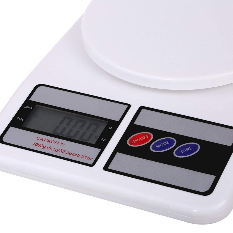 Inditradition Electronic Digital Kitchen Weighing Scale 10 Kg with BackLight Battery Operated White - Image 3