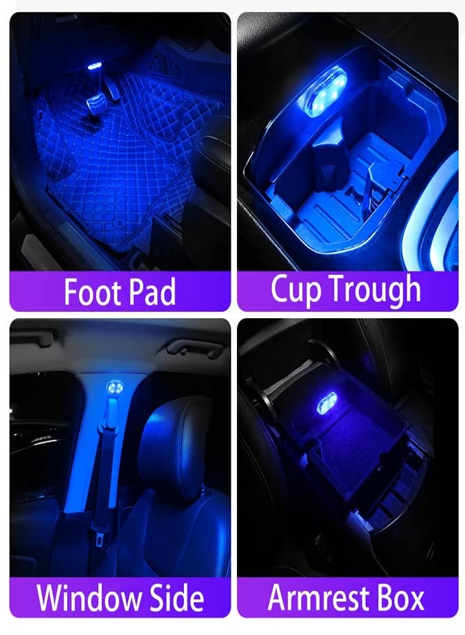 Oasisgalore 2 Pieces Blue Interior Car LED Lights, Portable Small Touch Lights, Car Emergency Light, Rechargeable USB Wireless Floodlight  - Image 5