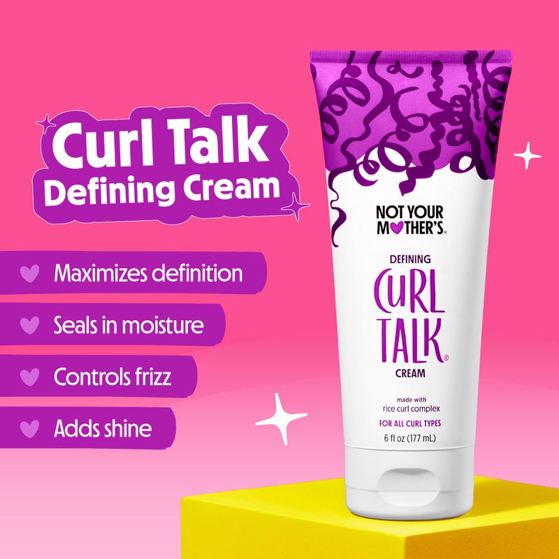 Not Your Mother's Curl Talk Frizz Control Sculpting Gel, Defining Cream, and Refreshing Curl Foam (3-Pack) - 6 and 8 fl oz - Formulated with Rice Curl Complex - For All Curly Hair Types - Image 5