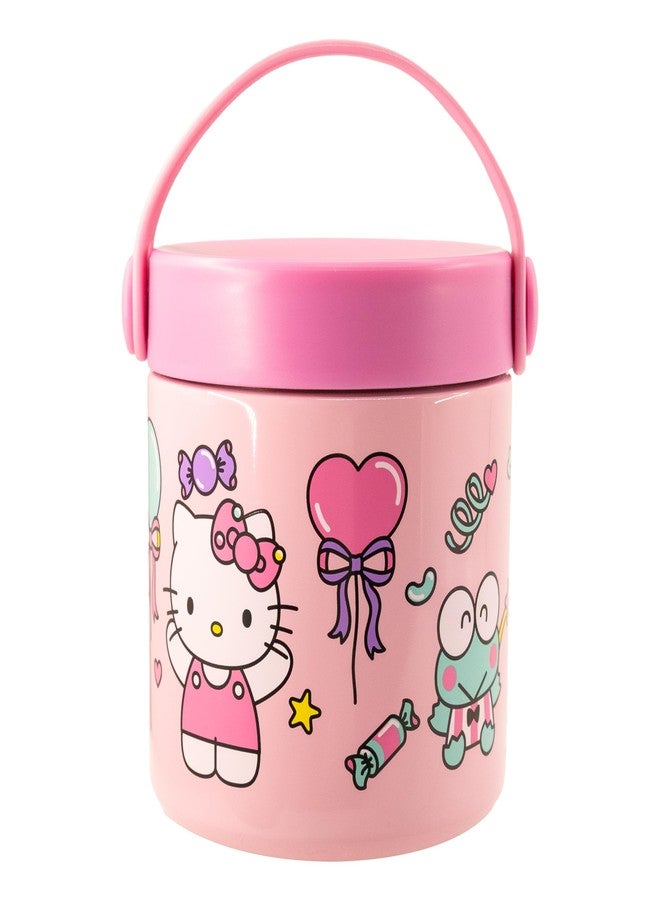 فاست فوروورد علبة شوربة معزولة للأطفال من سانريو بتصميم هيلو كيتي وأصدقائها | وعاء طعام حراري سعة 12 أونصة بمقبض، مزين بشخصيات هيلو كيتي، كورومي، وكيروبي | وعاء غداء من الفولاذ المقاوم للصدأ مانع للتسرب | مناسب للأعمار من 3 سنوات فما فوق - Image 1