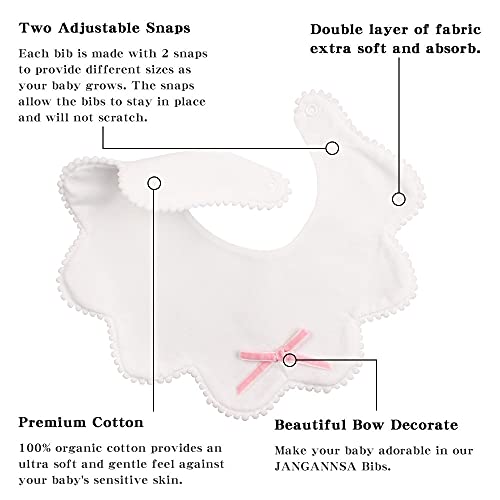JANGANNSA 3 PCS Flower Baby Bibs Infant Burp Clothes for Baby Girls Saliva Towel Cotton Infant Toddler Girls Bibs(3 PCS -B) - Image 4
