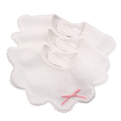 JANGANNSA 3 PCS Flower Baby Bibs Infant Burp Clothes for Baby Girls Saliva Towel Cotton Infant Toddler Girls Bibs(3 PCS -B) - Image 1