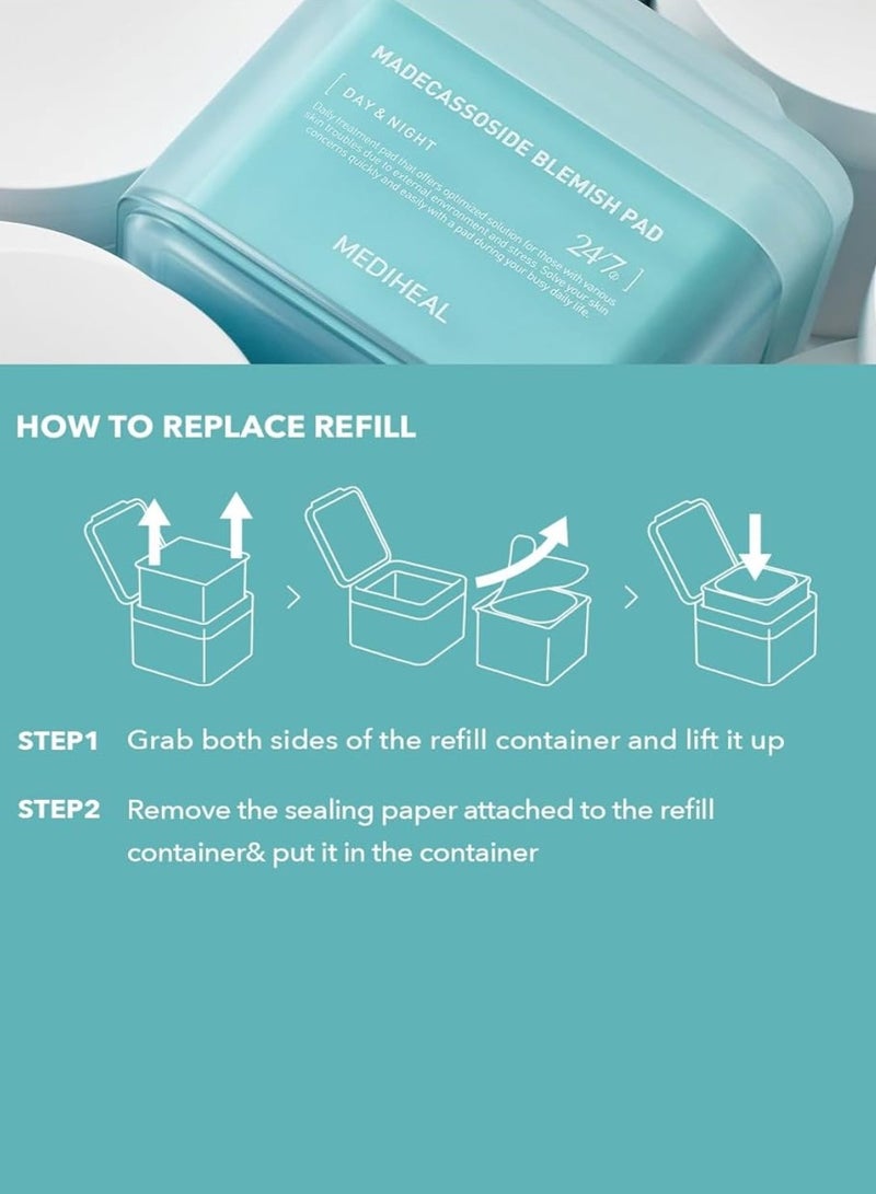 ميدي هيل وسادات وجه مضادة للعيوب لتحسين لون البشرة غير المتجانسه مناديل شاش للوجه نباتية، 100 منديل  قابلة لإعادة الملء - Image 4