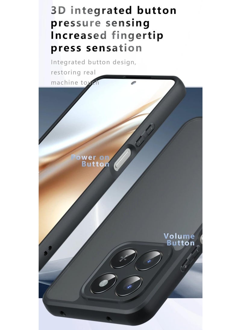 Case Compatible with Honor X7d 5G/4G, Skin-Friendly Frosted Matte and Transparent Clear Case Airbag Protection Anti-Yellowing PC+TPU Shockproof Protective Cover - Image 5