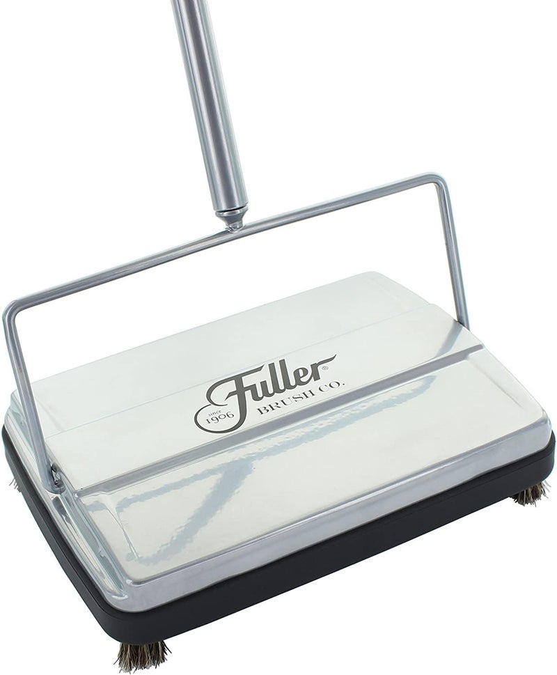 fuller brush Fuller Brush 17034 Electrostatic Carpet  Floor Sweeper  9 Cleaning Path  Lightweight  Ideal for Crumby Messes  Works On Carpets  Hard Floor Surfaces  Mettalic Silver 