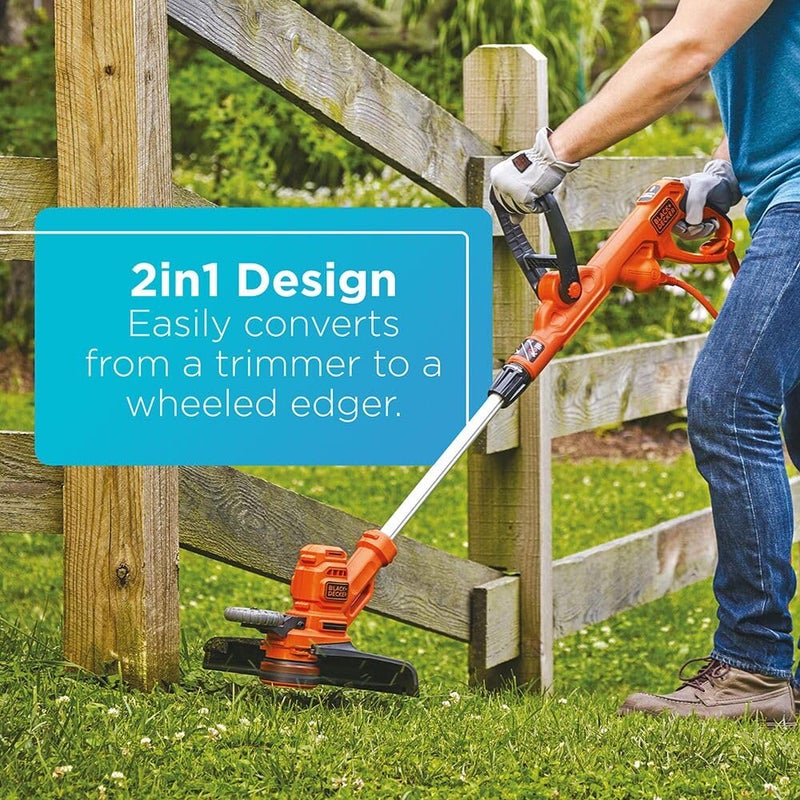 BLACK+DECKER Weed Wacker with Auto Feed, 14-Inch 2 in 1 String Trimmer Lawn Edger, Powerful 6.5-Amp Lightweight Electric Weed Eater (BESTA510) - Image 3