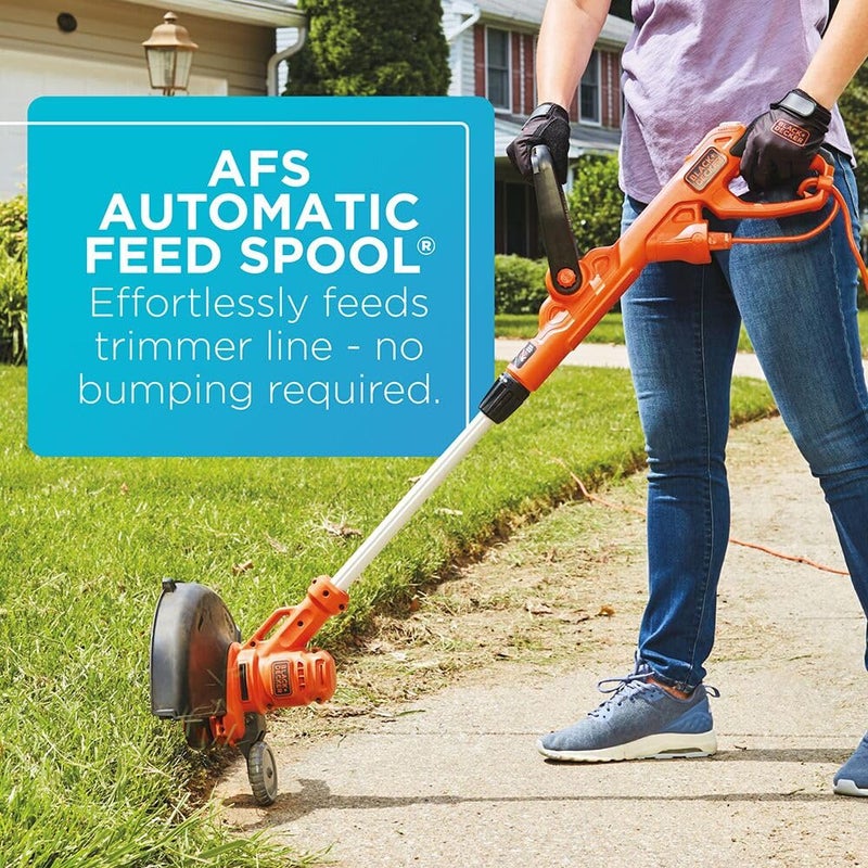 BLACK+DECKER Weed Wacker with Auto Feed, 14-Inch 2 in 1 String Trimmer Lawn Edger, Powerful 6.5-Amp Lightweight Electric Weed Eater (BESTA510) - Image 4