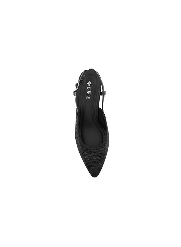 Cuple Black Cuple Embellished Slingback Pumps for Women | Best Price UAE