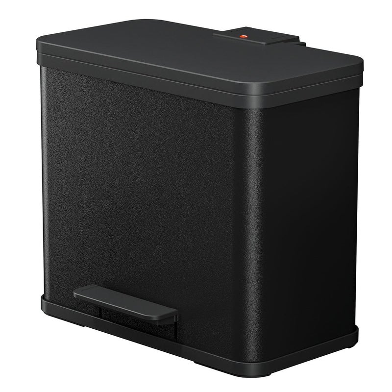 Hailo 0633-260"Oeko Trio Plus L Pedal Waste Separator, Sheet Steel Black, 47 x 34 x 44 cm - Image 1