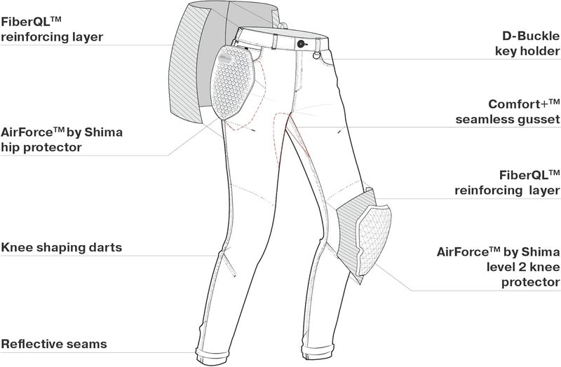 SHIMA Devon Lady Motorcycle Jeans - Ventilated Elastic Slim Fit Riding Trousers with FiberQL Reinforcements - Image 5