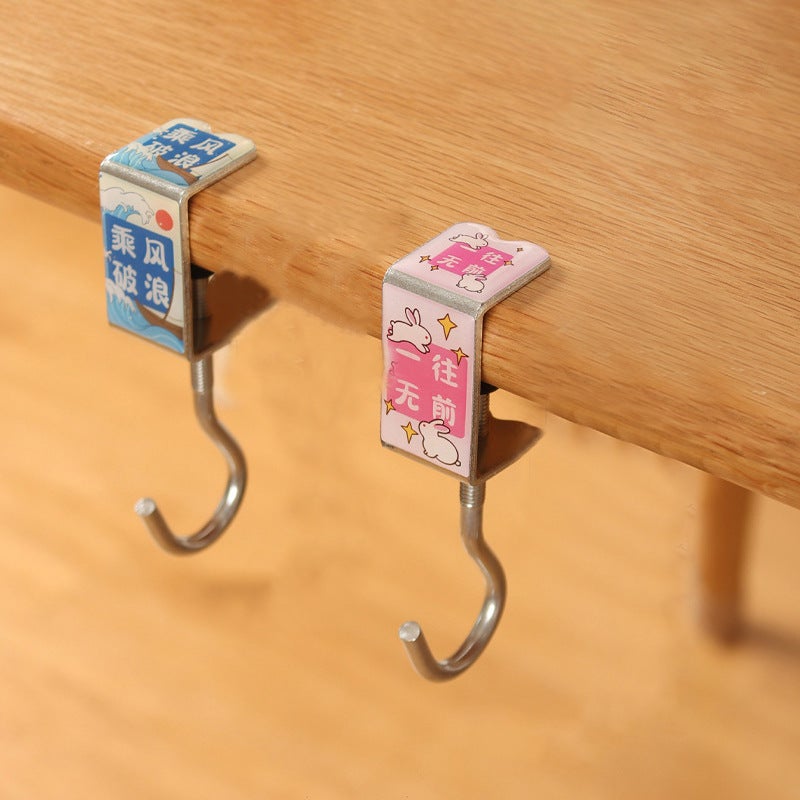 Cartoon Adjustable Desk Side Hook for Bags Go ahead 
