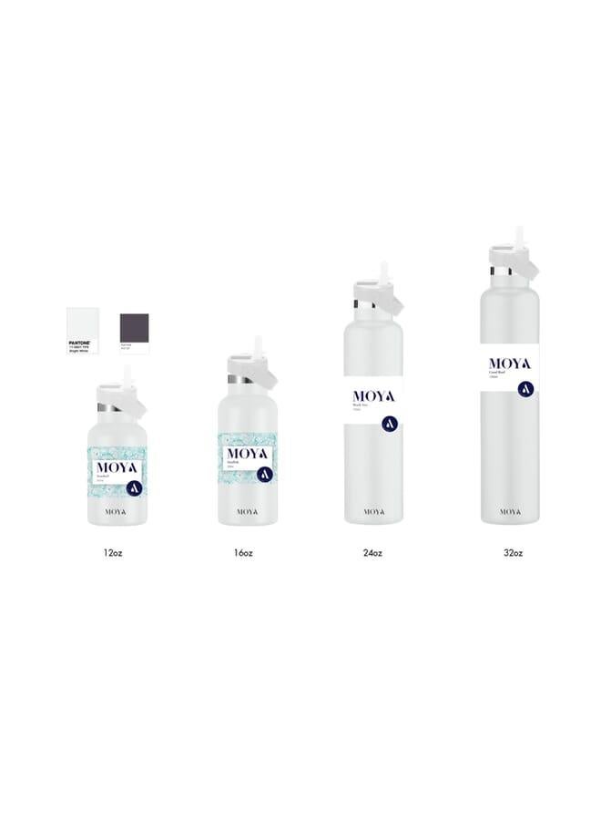 Moya "Starfish" 500ml Insulated Sustainable Water Bottle White - Image 4
