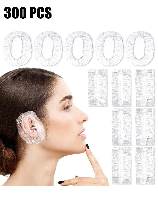 300 Pcs Ear Protector Caps Disposable Elastic Clear Shower Water Ear Covers Large for Hair Dye, Shower, Bathing Ear Cover Caps,Spa Home Use Hotel and Hair Salon - Image 1