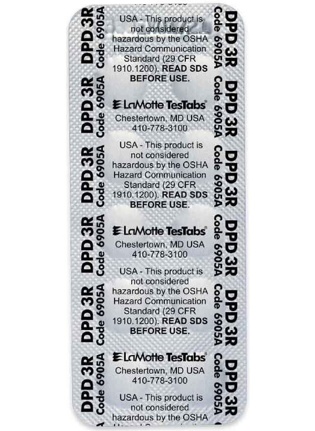 LaMotte Dpd3 Test Tablet 100 Foil (1000 Measurements For Test Kits) - Total Chlorine Chlorine Measurement Tablet (Visual)  - Image 2