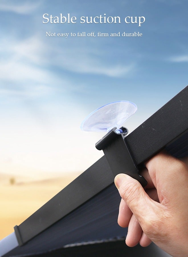 DUNISO Retractable Windshield Sun Shade For Car, Large Sun Visor Protector,Multi Functional Insulation Board，With Suction Cup, Sturdy And Durable, Keeping The Vehicle Cool, Suitable For Sedans And Suvs, 46cm  - Image 4