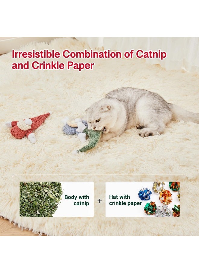 Potaroma Potaroma Cat Toys 3 Pcs Catnip Crinkle Sound Santa Claus, Soft Durable Teething Material, Interactive Cat Kicker for Indoor Kitten Exercise 8.5 Inches for All Breeds  - Image 4