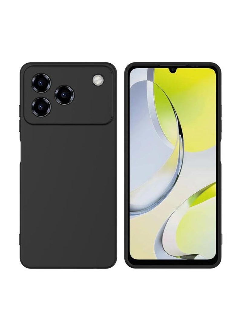 Wtech ZTE Blade A76 4G 2025 Premium Soft Liquid Silicone Case Cover (MCRPSN) - Black & ZTE Blade A35 4G 2024 / ZTE Blade A55 4G 2024 / ZTE Blade A36 4G 2025 / ZTE Blade A76 5G 2025 Premium E2E Series Full Glue Full Cover Tempered Glass Screen Protector (MSGECN) - Clear/Black Bundle - Image 2