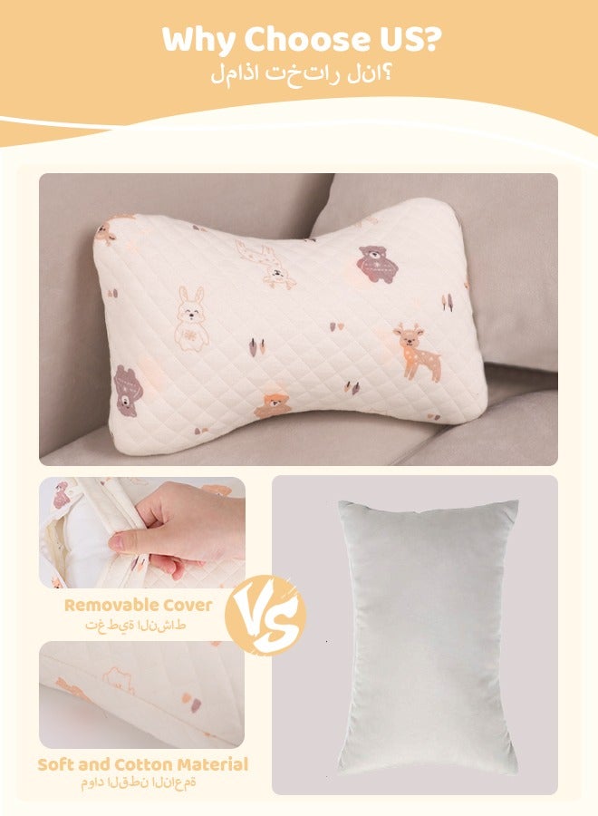 1 Pcs Small Pillows for Sleeping, 11"x7" Mini Travel Pillow, Tiny Pillows for Neck, Wrist, Lumbar and Knee, Pets Pillow, Cotton, Machine Washable, Deer - Image 3