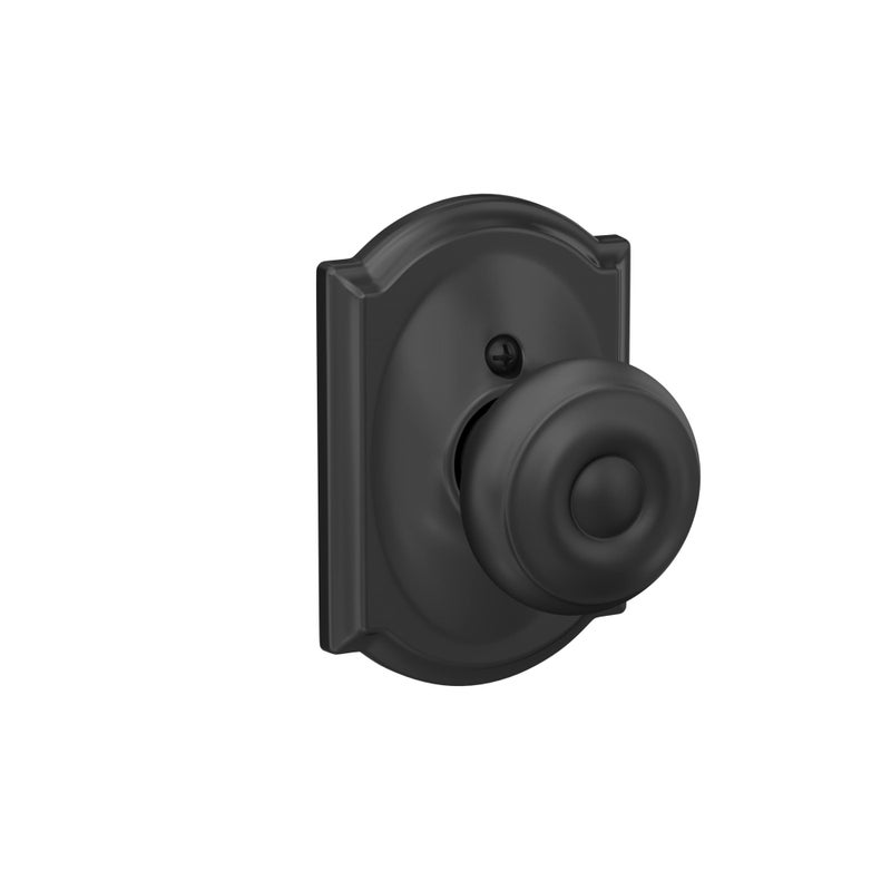 SCHLAGE Lock Company SCHLAGE Knob with Camelot Trim NonTurning Lock Matte Black F170 GEO 622 CAM