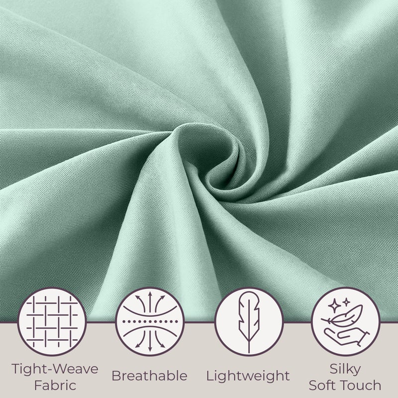 Lavish Home Sheets for Queen Size Bed - 4-Piece Wrinkle Resistant Brushed Microfiber Sheet Set - 2 Pillowcases, Flat, and Fitted Sheets by Lavish Home (Sage) - Image 4