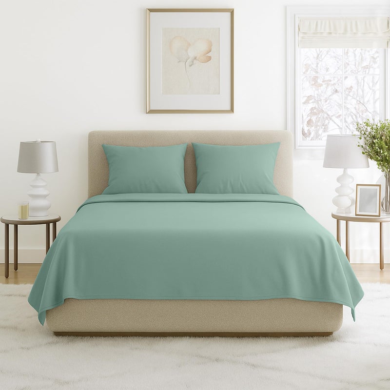 Lavish Home Sheets for Queen Size Bed - 4-Piece Wrinkle Resistant Brushed Microfiber Sheet Set - 2 Pillowcases, Flat, and Fitted Sheets by Lavish Home (Sage) - Image 1