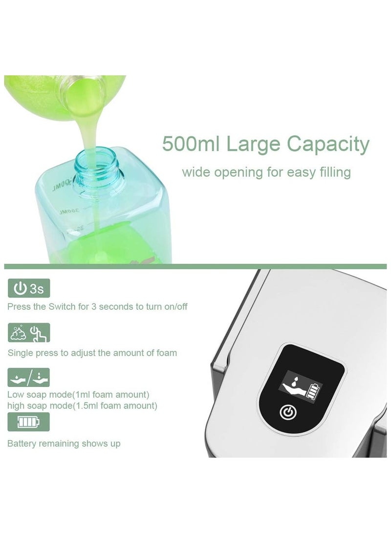 BLOOMING TIME Automatic Soap Dispenser Wall Mount - Touchless, Infrared Motion Sensor, Battery Operated, 500ml Capacity Foaming Hand Sanitizer Dispenser for Bath & Kitchen Countertops  - Image 3