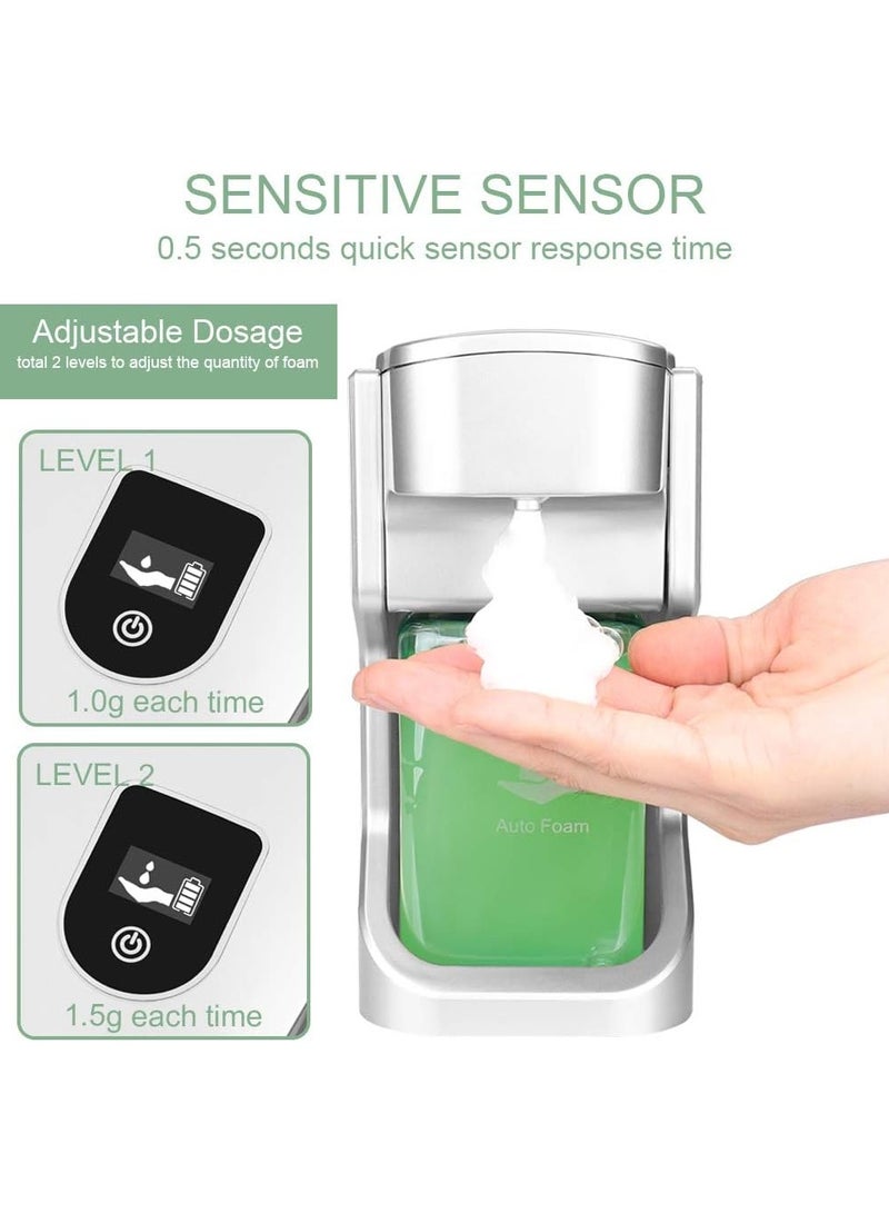 BLOOMING TIME Automatic Soap Dispenser Wall Mount - Touchless, Infrared Motion Sensor, Battery Operated, 500ml Capacity Foaming Hand Sanitizer Dispenser for Bath & Kitchen Countertops  - Image 2