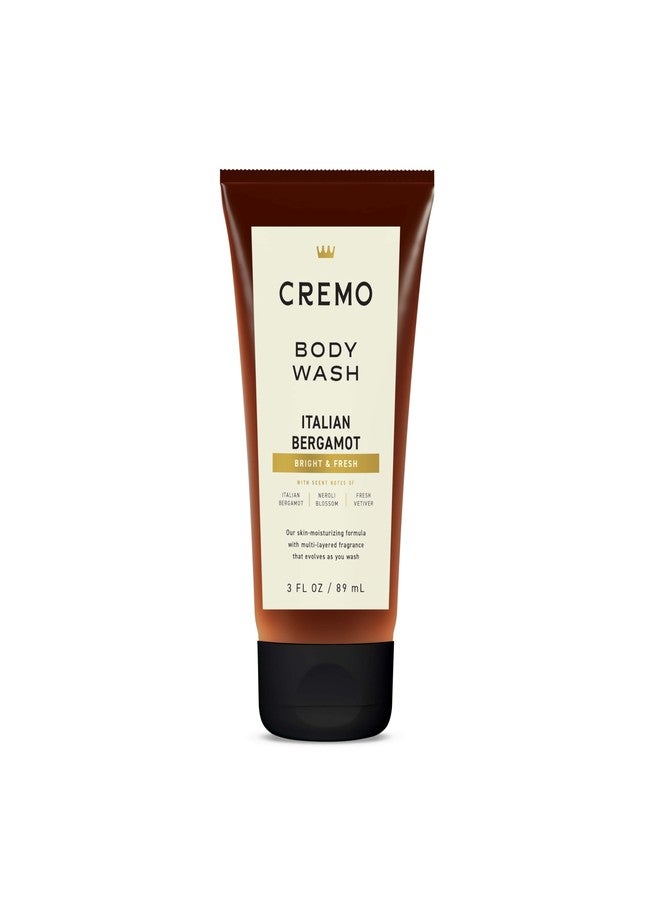 Cremo Rich-Lathering Italian Bergamot Travel Size Body Wash Men, Notes of Italian Bergamot, Neroli Blossom, and Fresh Vetiver, 3 Fl Oz Travel Essentials - Image 1