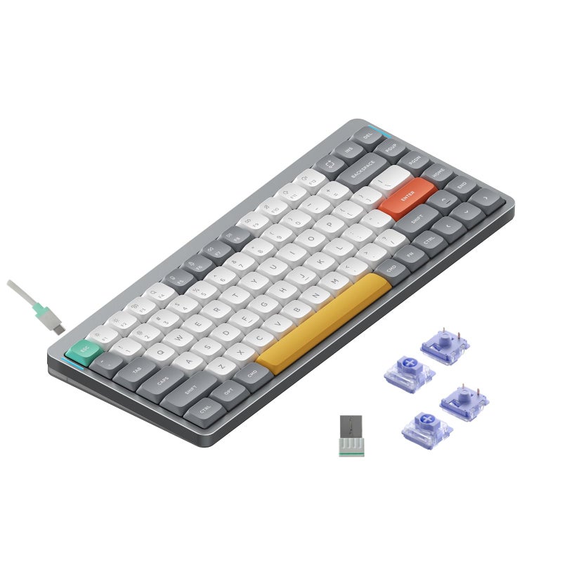 nuphy Air75 V2 Portable 75 Mechanical KeyboardWireless KeyboardSupports Bluetooth24GUSBC RGB Gaming KeyboardsCompatible with WindowsMac OSLinux Systems GreyGateron Wisteria Switch - Image 2