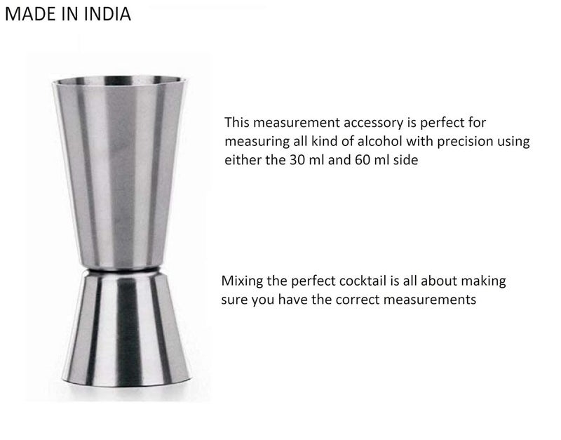 Dynore Stainless Steel Tall Peg Cocktail Jigger, Shot Glass, Double Side Drink Measuring Bar Tool 30/60 ml - Image 2