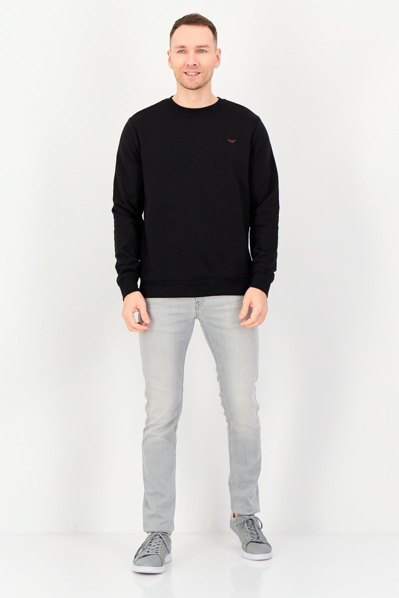 Threadbare Men Crew Neck Embroidered Logo Long Sleeves Sweatshirt, Black - Image 3