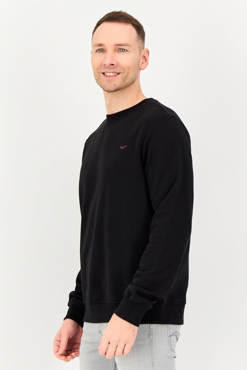 Threadbare Men Crew Neck Embroidered Logo Long Sleeves Sweatshirt, Black - Image 4