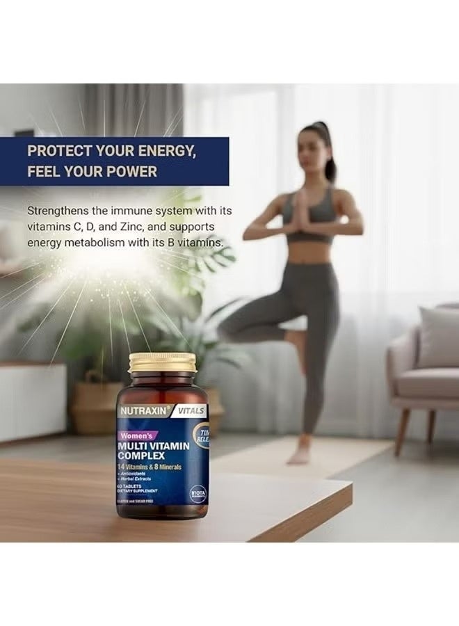 Nutraxin Women’s Multivitamin & Mineral Complex 60 Tablets – Daily Nutritional Support for Energy, Immunity, Hair, Skin & Nails, Hormonal Balance, Bone Health - Image 3