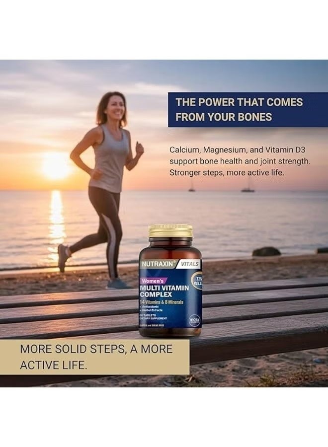 Nutraxin Women’s Multivitamin & Mineral Complex 60 Tablets – Daily Nutritional Support for Energy, Immunity, Hair, Skin & Nails, Hormonal Balance, Bone Health - Image 2
