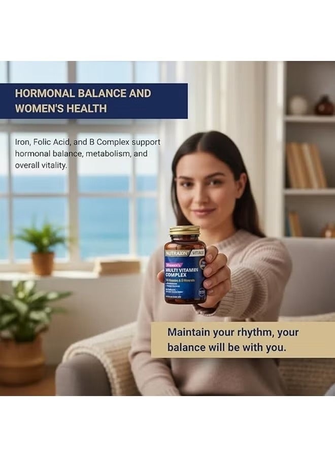 Nutraxin Women’s Multivitamin & Mineral Complex 60 Tablets – Daily Nutritional Support for Energy, Immunity, Hair, Skin & Nails, Hormonal Balance, Bone Health - Image 5