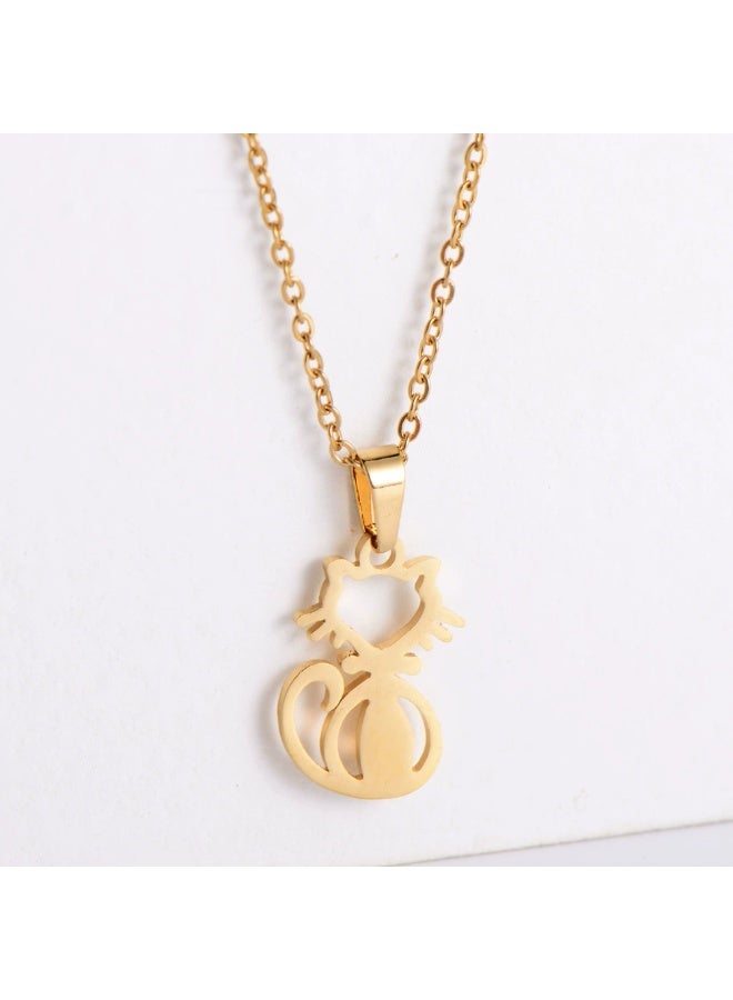 Goolsky Women’s Titanium Steel Pendant Necklace & Earrings Set – Elegant Minimalist Dainty INS Style Jewelry, Hypoallergenic Fade-Resistant Gift - Image 4