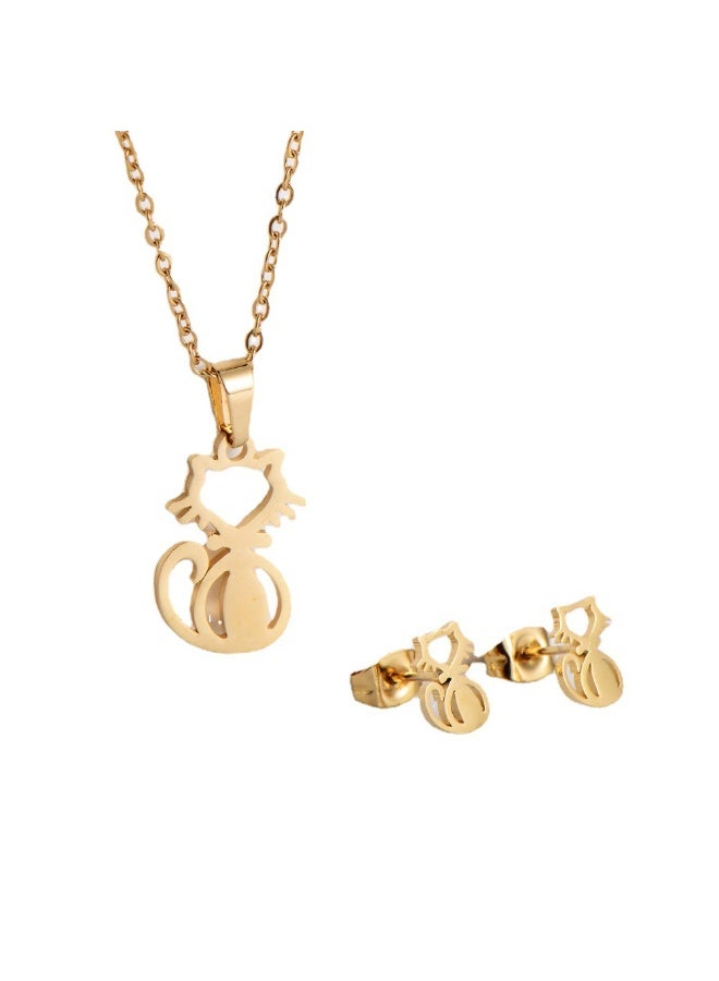 Goolsky Women’s Titanium Steel Pendant Necklace & Earrings Set – Elegant Minimalist Dainty INS Style Jewelry, Hypoallergenic Fade-Resistant Gift - Image 5