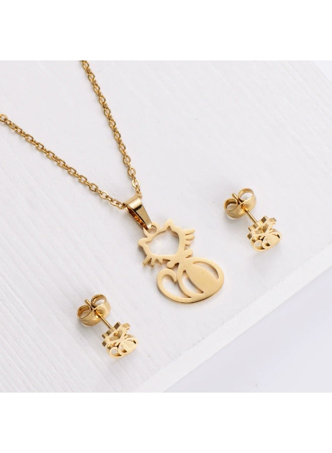 Goolsky Women’s Titanium Steel Pendant Necklace & Earrings Set – Elegant Minimalist Dainty INS Style Jewelry, Hypoallergenic Fade-Resistant Gift - Image 3