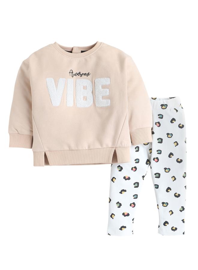 Victor And Jane Girls Multi Embroidered Top and Leggings Set - Image 1